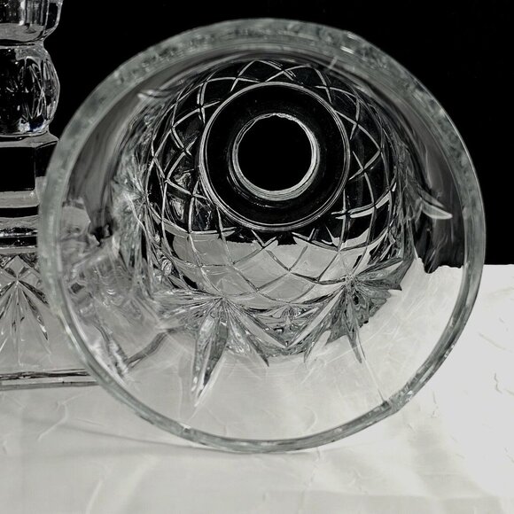 Godinger Lexington Crystal Hurricane Lamp Candleholder 11" cut glass Victorian - Picture 3 of 11